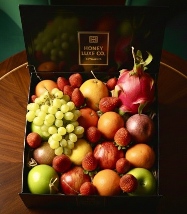 Orchard Bliss with Moscato Hamper | Fruit, Chocolate & Wine Gift | Honey Luxe Co.