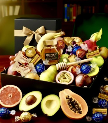 Grande Orchard Treasures Hamper | Large Fruit, Honey & Chocolate Gift | Honey Luxe Co.