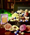 Golden Harvest Elegance — Fruit, Honey, Chocolates & Gourmet Popcorn Hamper