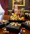 Golden Harvest Elegance with Moët — Fruit, Honey, Chocolates, Nuts & Champagne Hamper